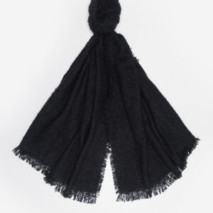 Barbour Megan Boucle Wrap Μαύρο Κασκόλ