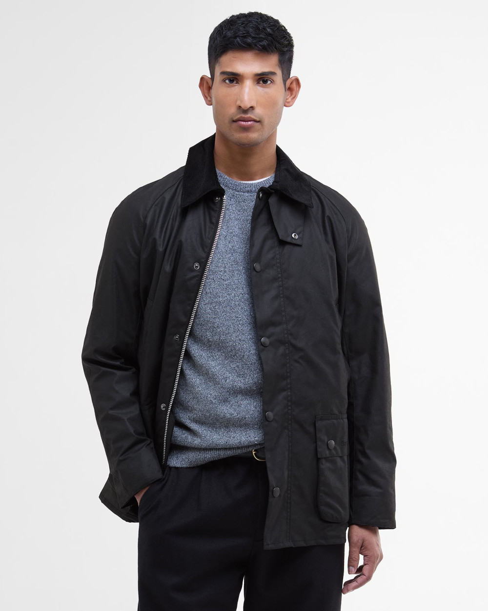 Barbour Ashby Wax Jacket Μπουφαν Μαύρο