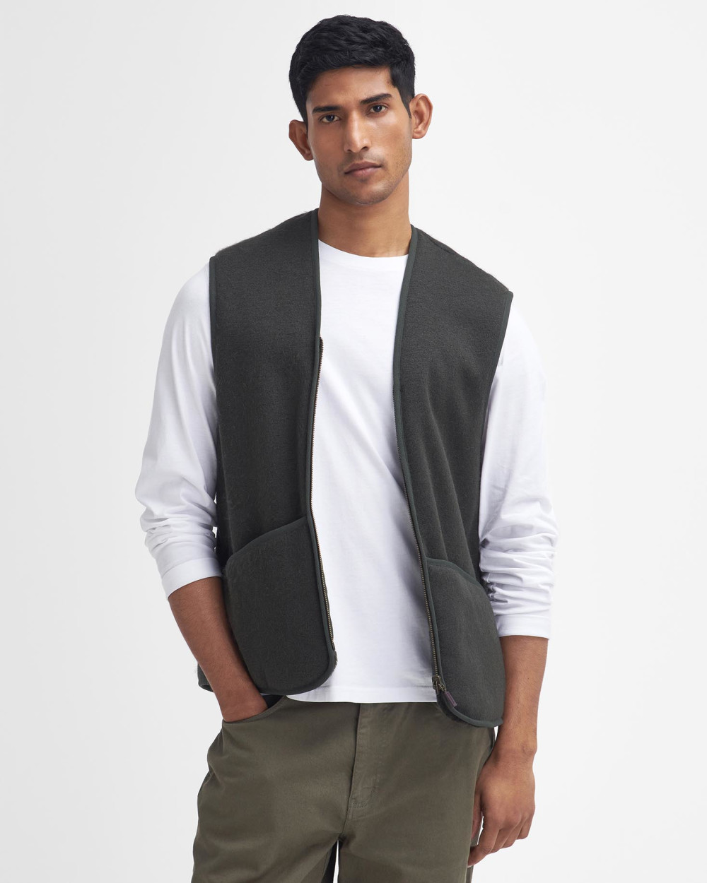 Barbour Warm Pile Waistcoat Zip-in Liner Γιλεκο Πράσινο