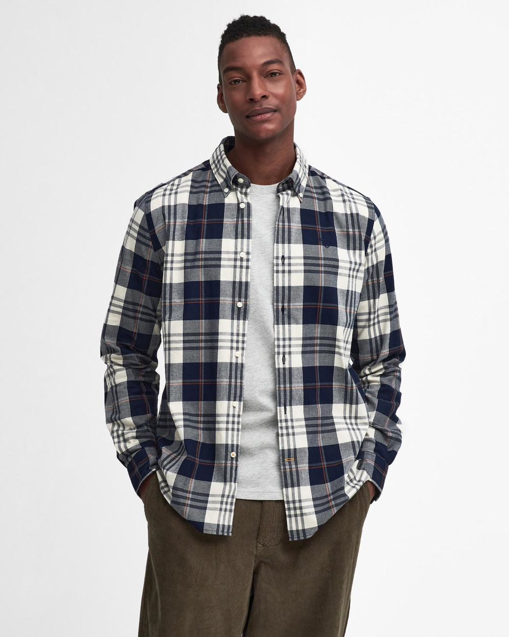 Barbour Edgar Tailored Checked Shirt Πουκαμισο Σκούρο Μπλε