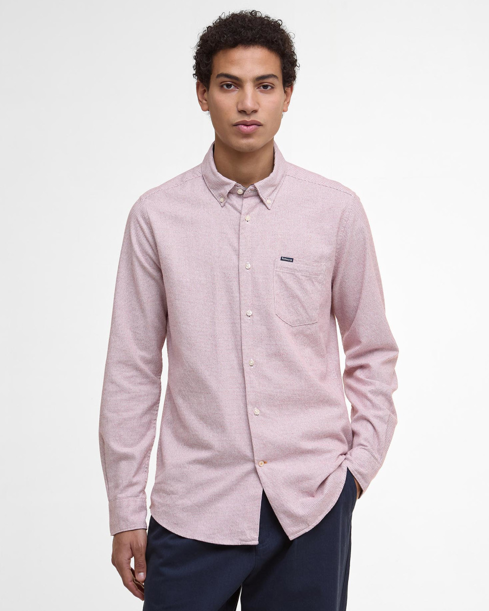 Barbour Turner Tailored Houndstooth Shirt Πουκαμισο Ροζ