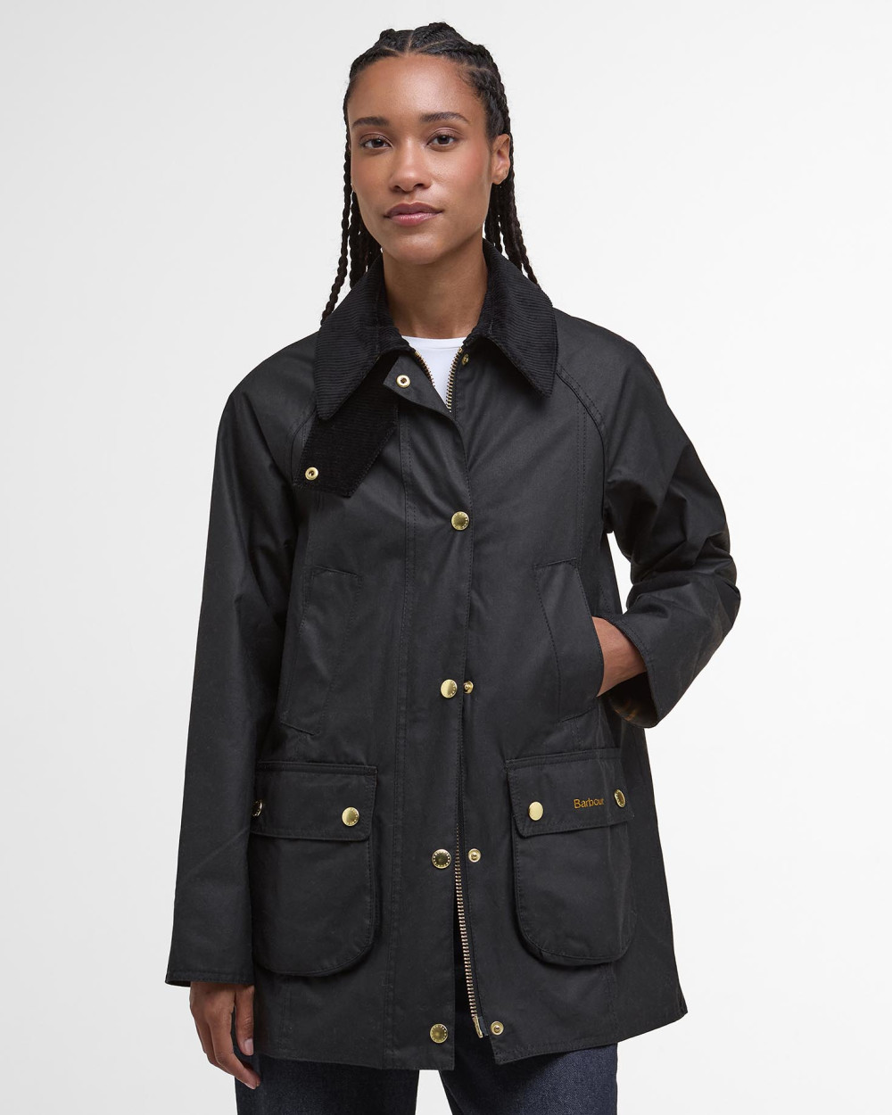 Barbour Modern Beadnell Wax Μπουφαν Μαύρο