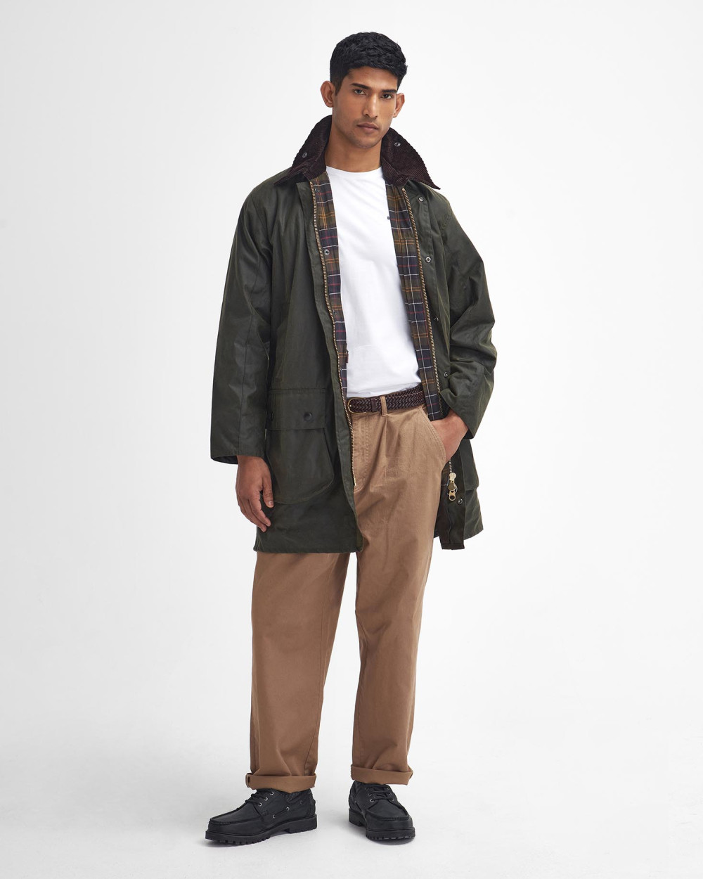 Barbour Border Wax Jacket Μπουφαν Λαδί