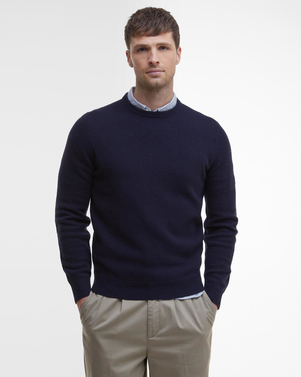 Barbour Essential Patch Crew Neck Sweater Πουλοβερ Σκούρο Μπλε