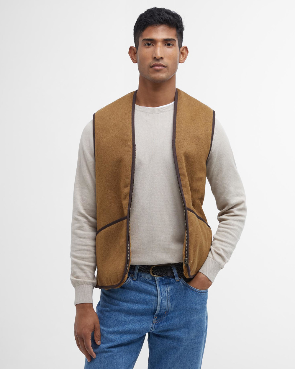 Barbour Warm Pile Waistcoat Zip-in Liner Γιλεκο Καφέ