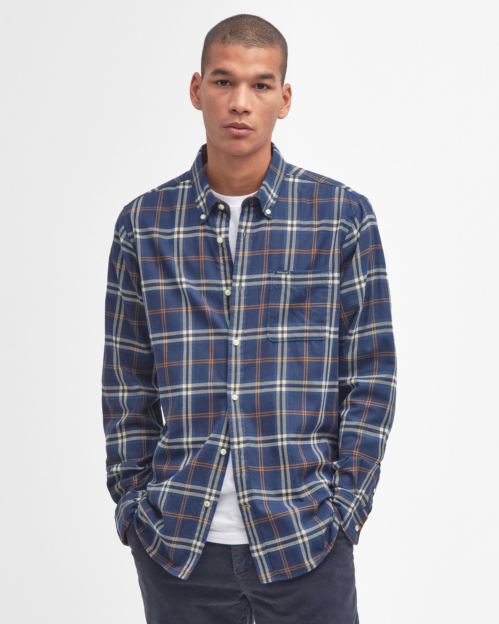 Barbour Crossfell Tailored Checked Shirt Πουκαμισο Μ/μ Μπλε