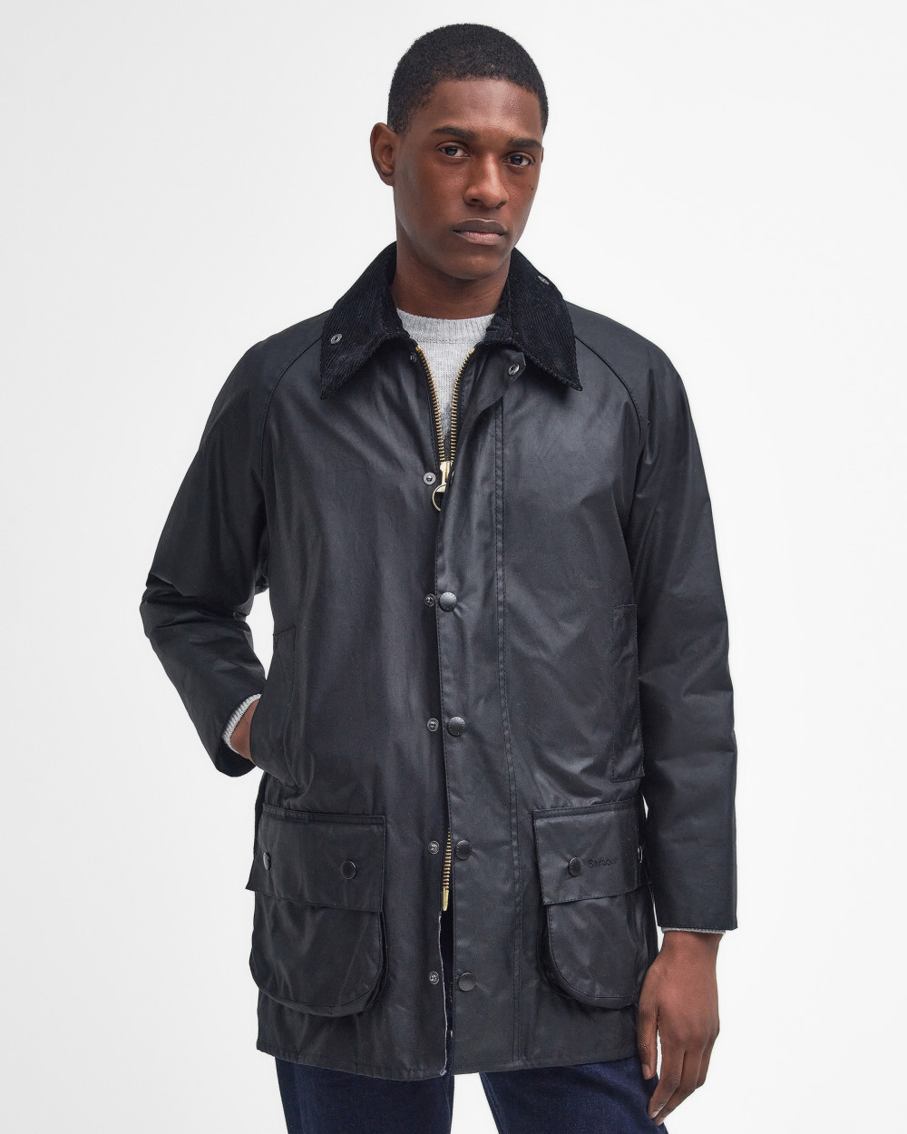Barbour Beaufort Wax Jacket Μπουφαν Μαύρο