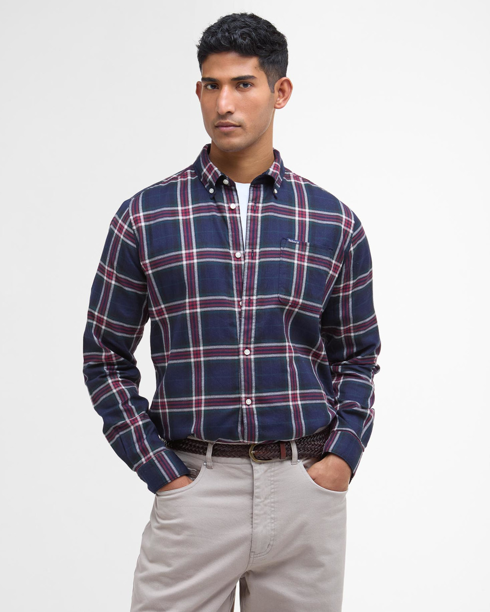 Barbour Crossfell Tailored Checked Shirt Πουκαμισο Μ/μ Μπλε