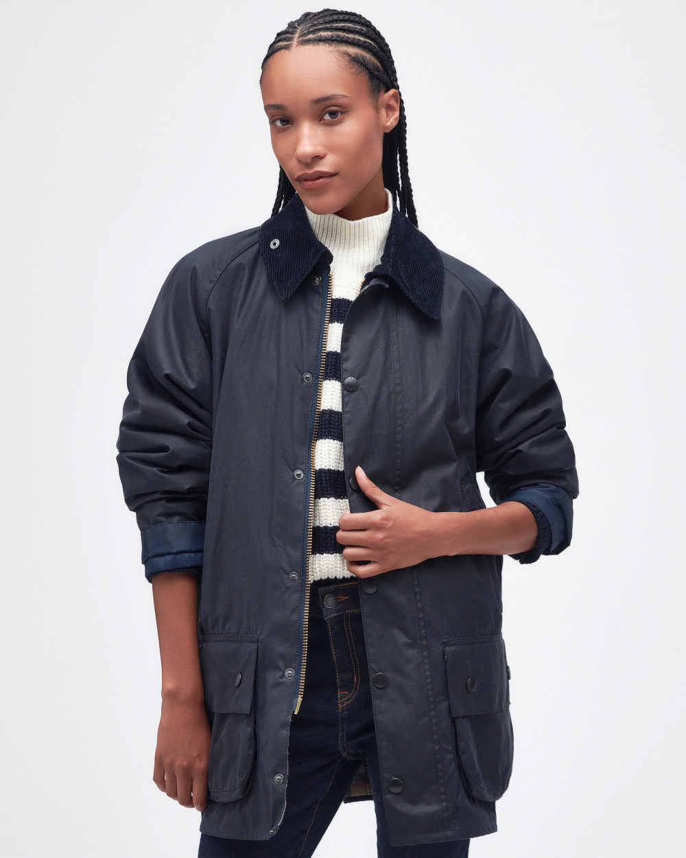 Barbour Beaufort Wax Jacket Μπουφαν Σκούρο Μπλε