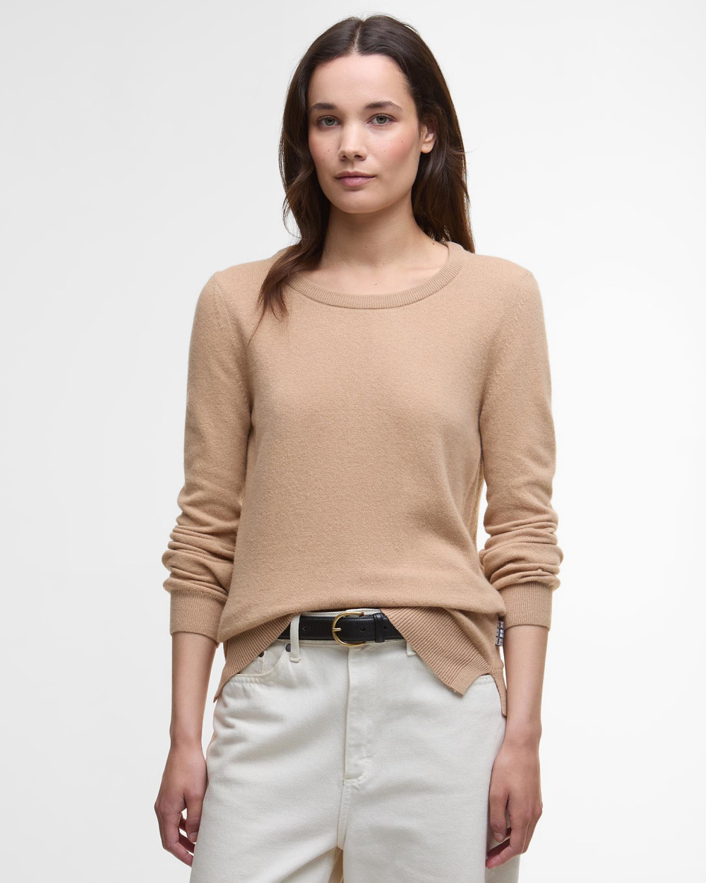 Barbour Pendle Crew Knitted Jumper Πουλοβερ Μπεζ