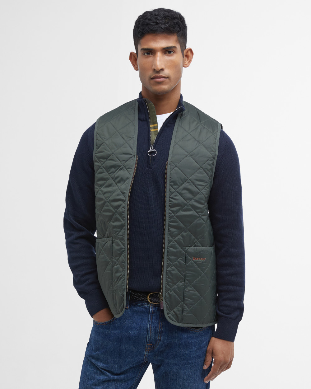 Barbour Quilted Waistcoat/zip-in Liner Μπουφαν Πράσινο