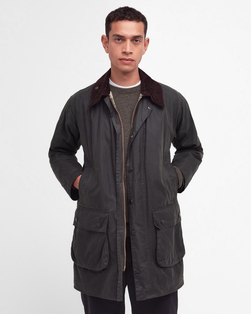 Barbour Border Wax Jacket Μπουφαν Πράσινο