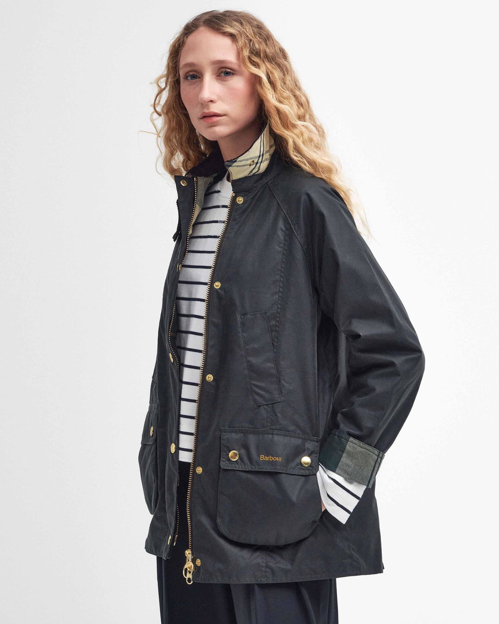 Barbour Modern Beadnell Wax Μπουφαν Πράσινο