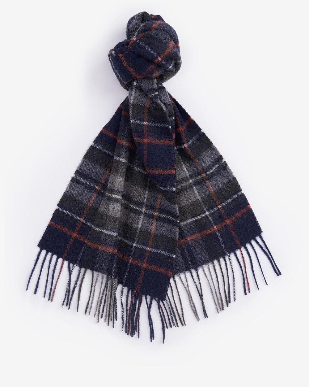 Barbour New Check Tartan Scarf Κασκόλ Σκούρο Μπλε