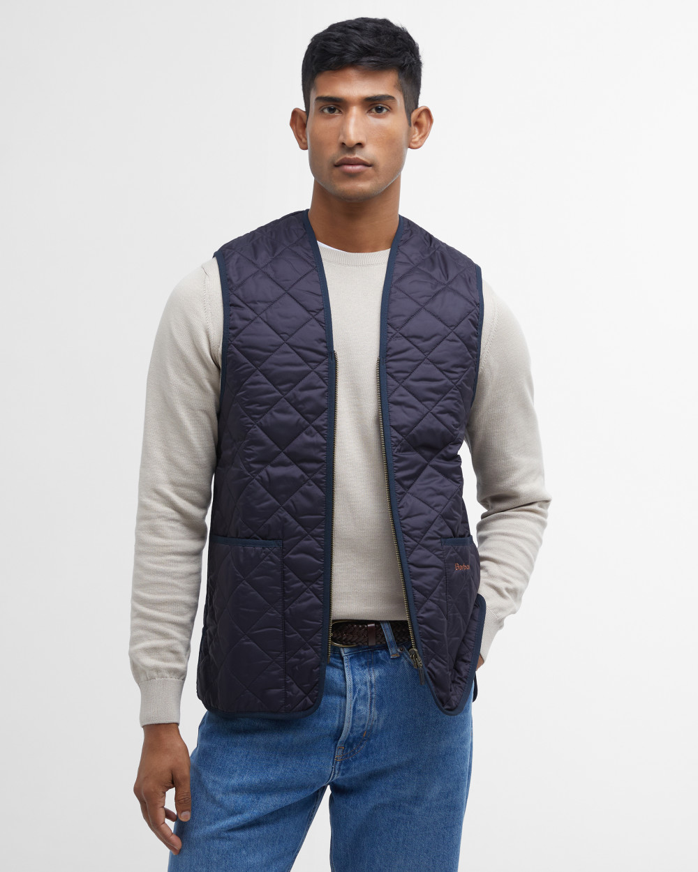 Barbour Quilted Waistcoat/zip-in Liner Μπουφαν Σκούρο Μπλε