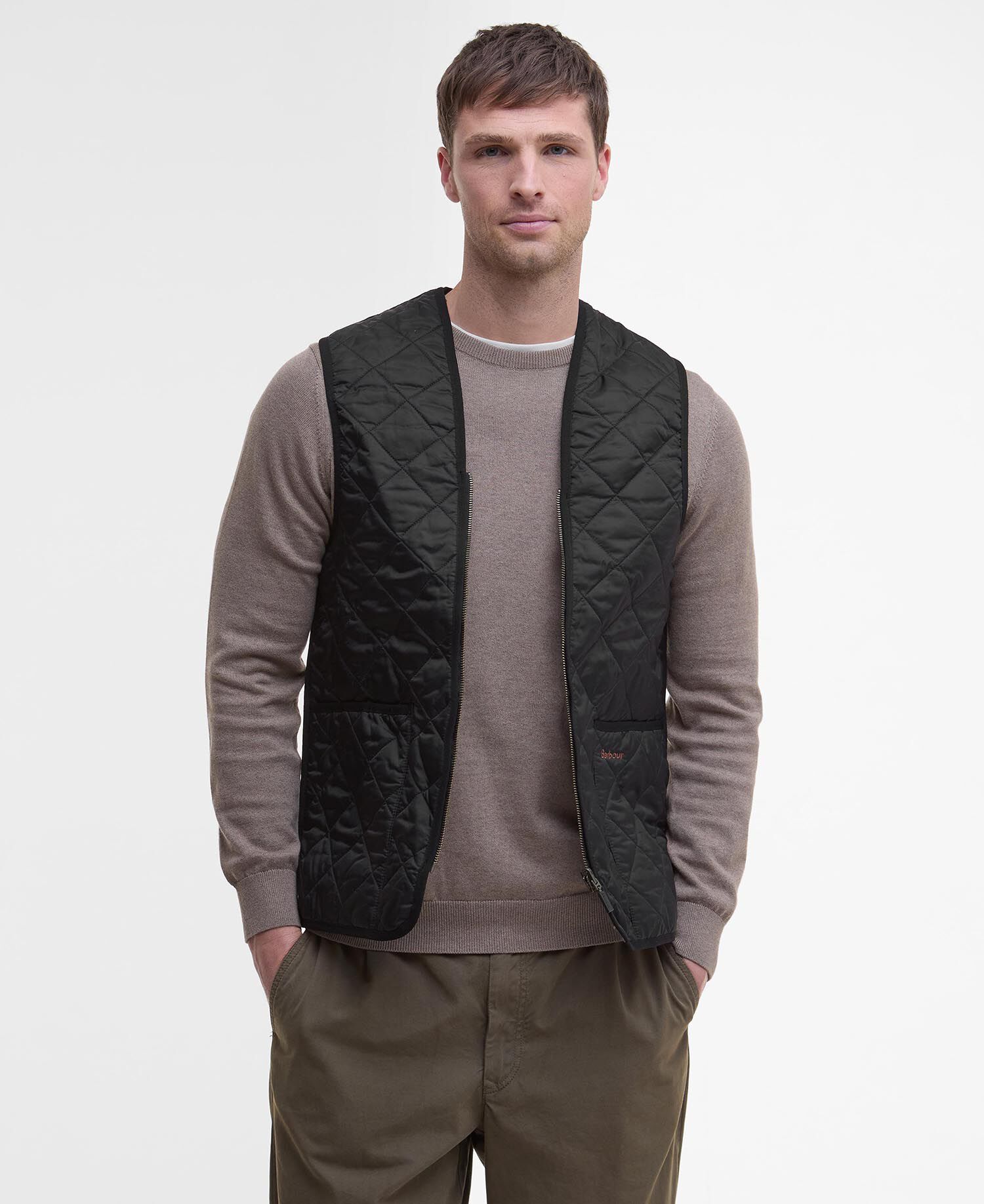 Barbour Quilted Waistcoat/zip-in Liner Μπουφαν Μαύρο
