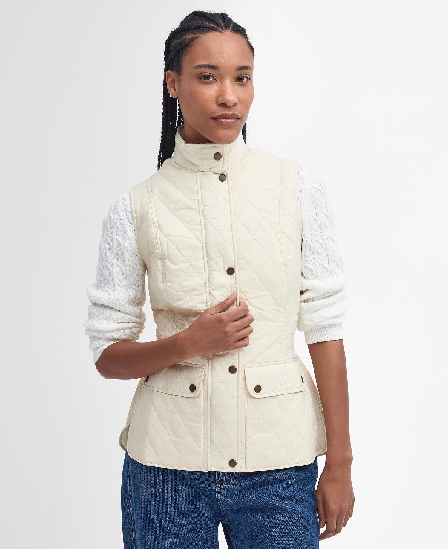 Barbour Otterburn Quilted Gilet Γιλεκο Λευκό