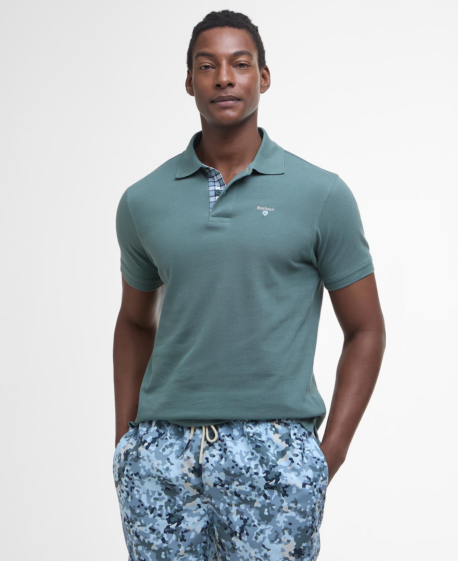 Barbour Tartan Pique Polo Shirt Μπλουζα Te