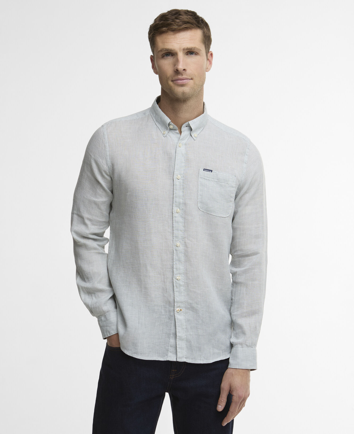 Barbour Linton Tailored Shirt Πουκαμισο Μπλε