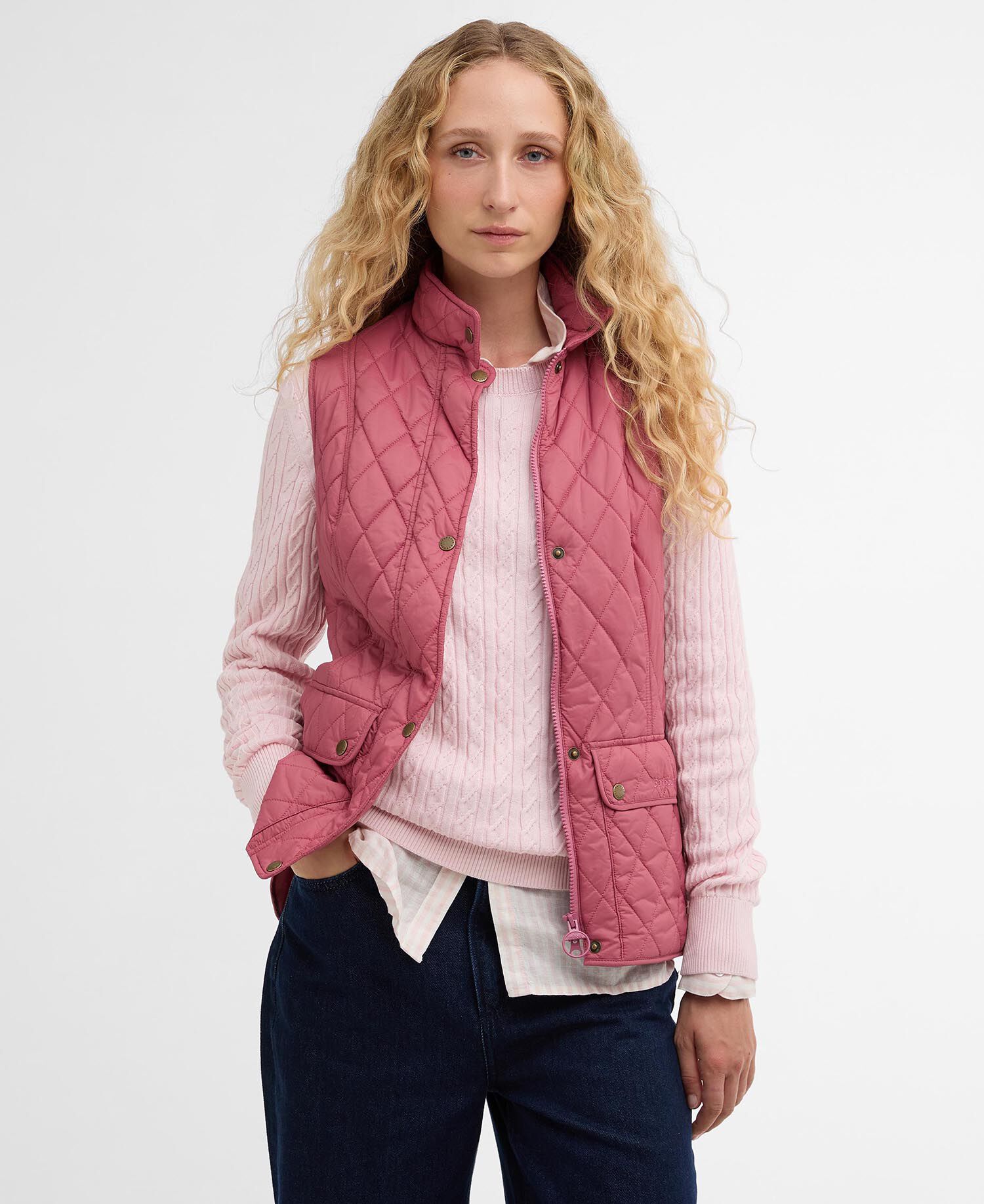 Barbour Otterburn Quilted Gilet Γιλεκο Ροζ
