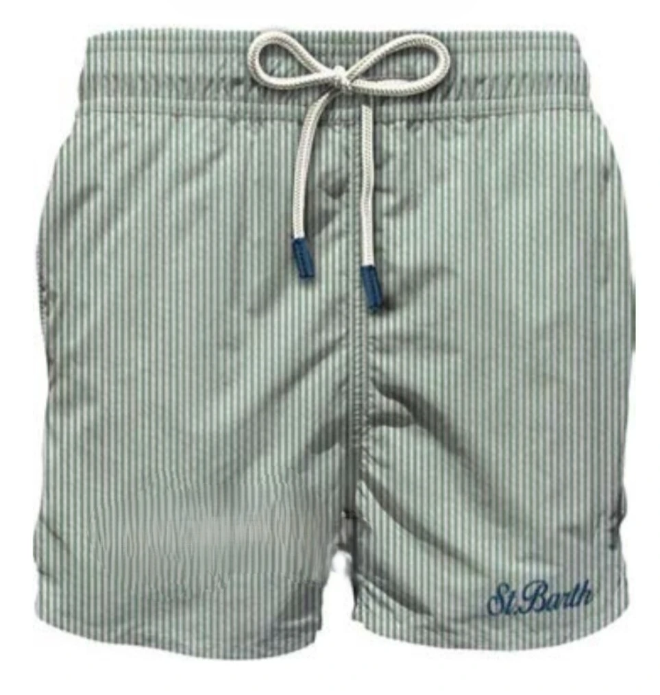 MC2 PATMOS-SWIMSHORT-SEERSUCKER STRIPES 53 L EMB Πράσινο