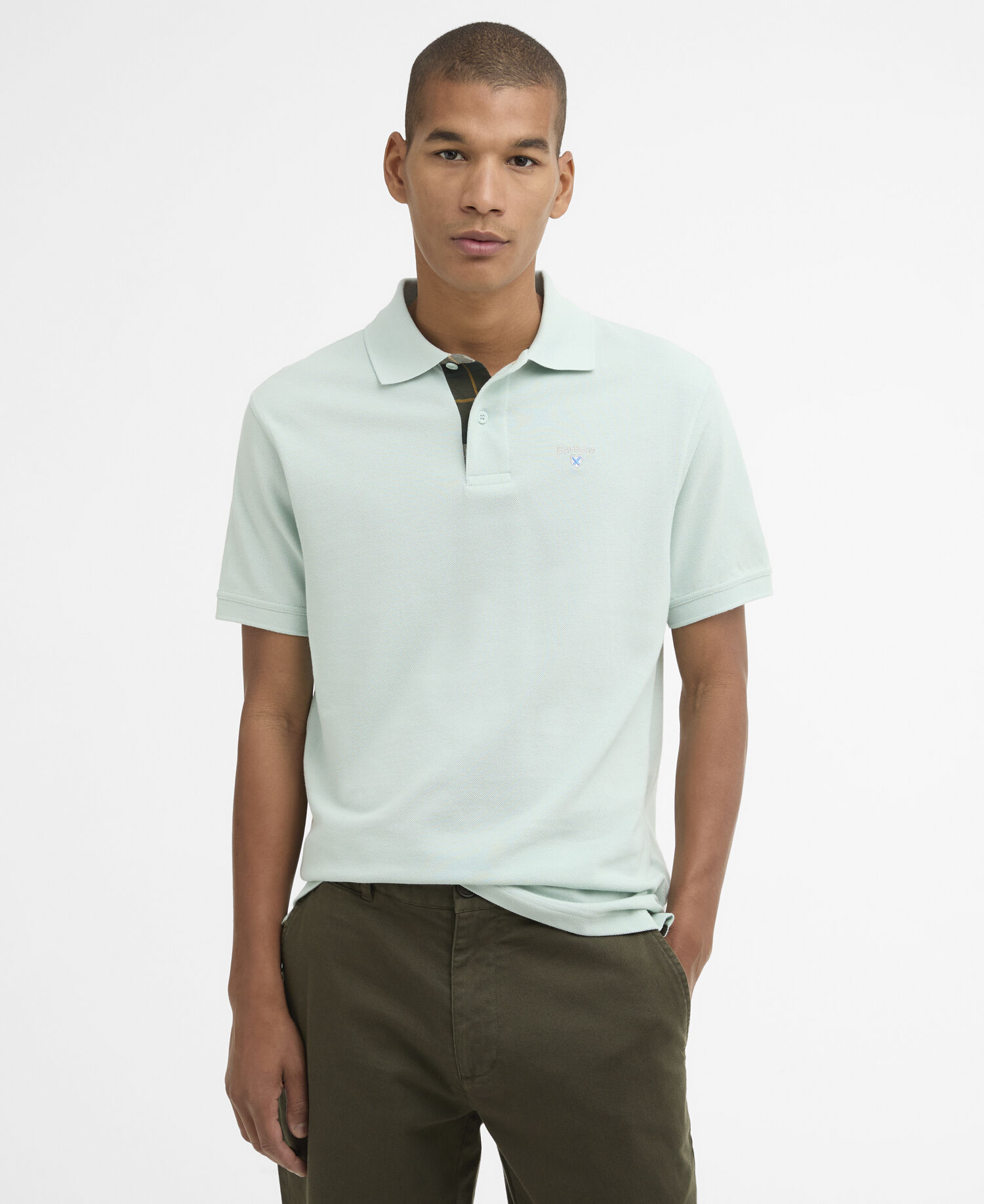 Barbour Tartan Pique Polo Shirt Μπλουζα Μπλε