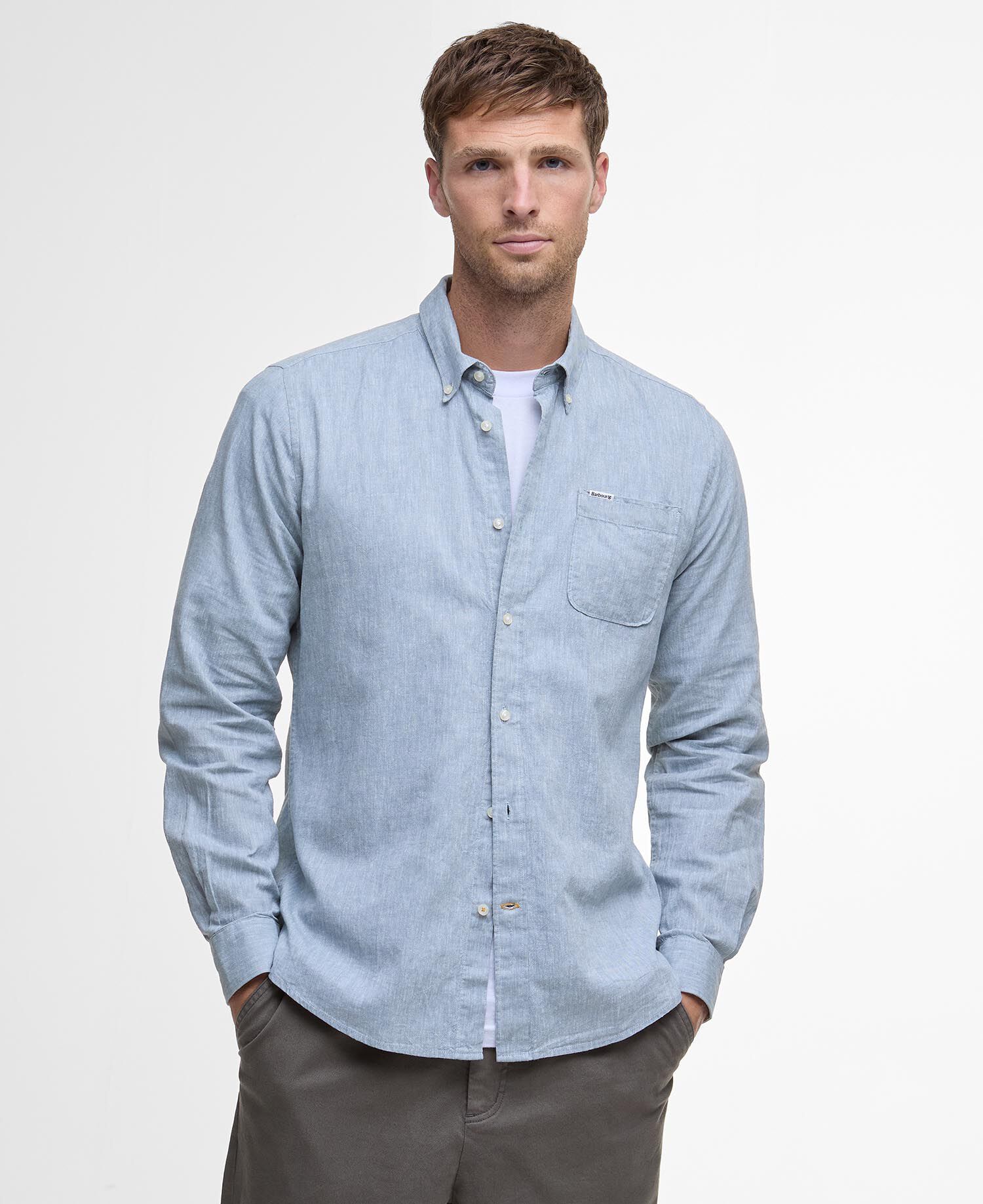 Barbour Nelson Tailored Shirt Πουκαμισο Μπλε