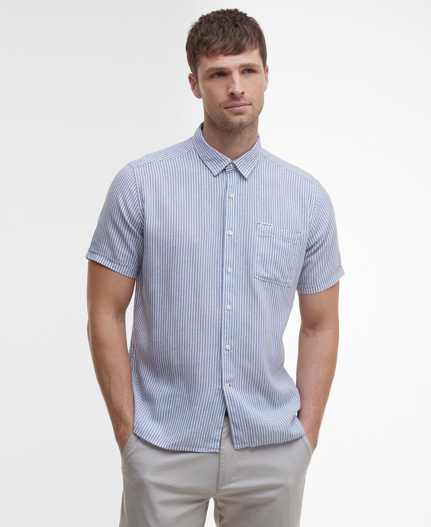 Barbour Deerpark Tf Navy Πουκαμισο Σκούρο Μπλε