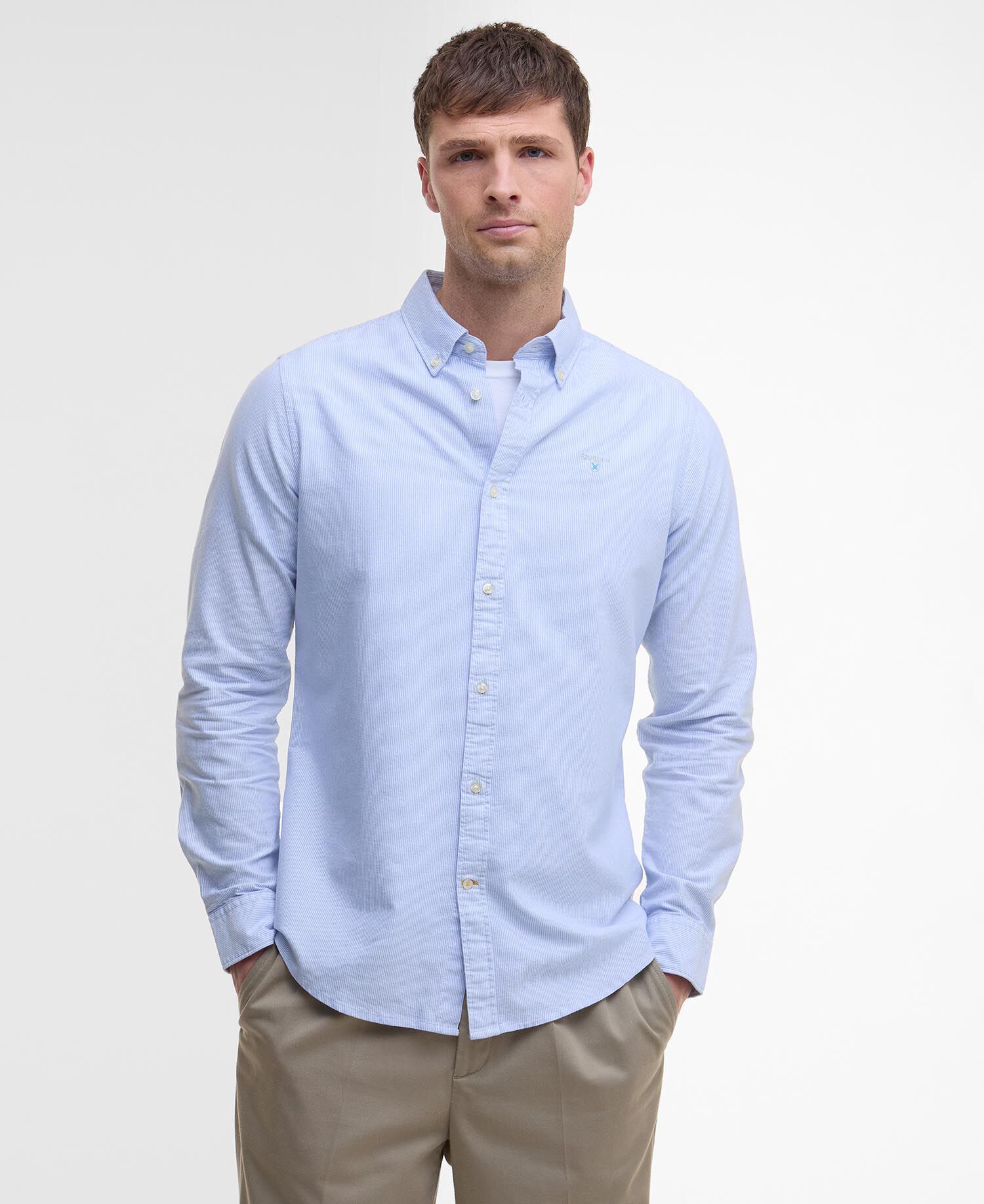 Barbour Striped Oxtown Tailored Shirt Πουκαμισο Μπλε