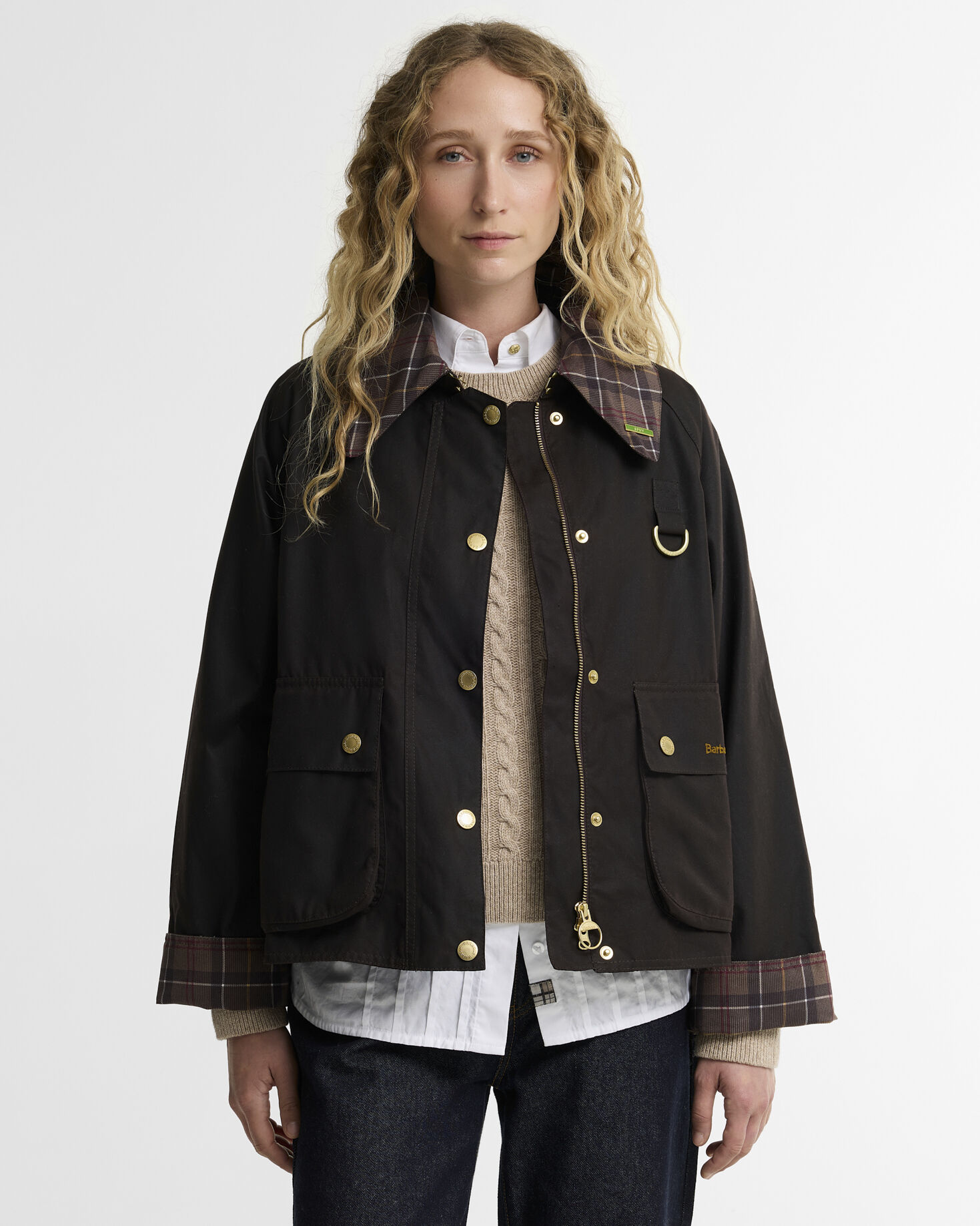 Barbour Icons Tartan Collar spey Wax Jacket Μπουφαν Ru