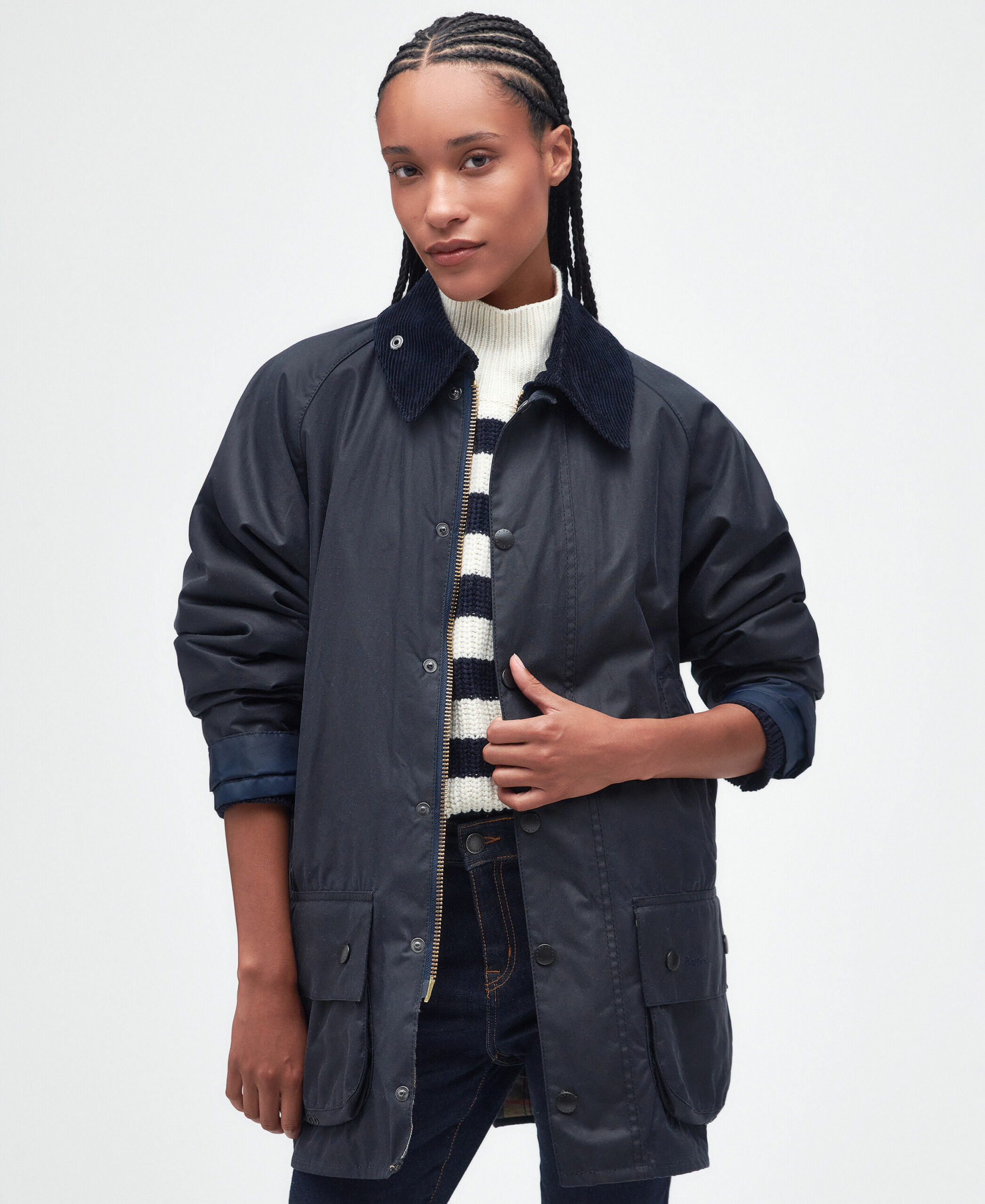 Barbour Beaufort Wax Jacket Μπουφαν Σκούρο Μπλε