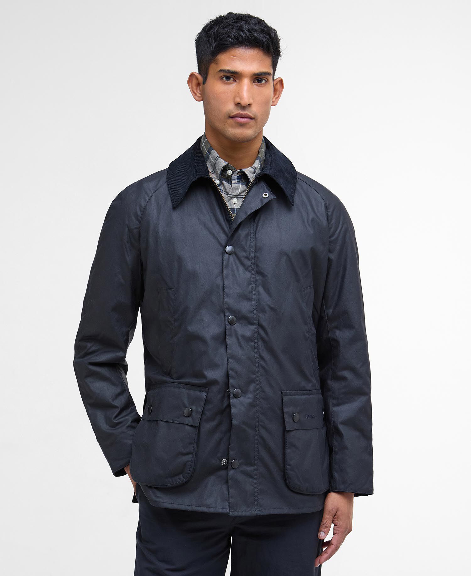 Barbour Ashby Wax Jacket Μπουφαν Σκούρο Μπλε