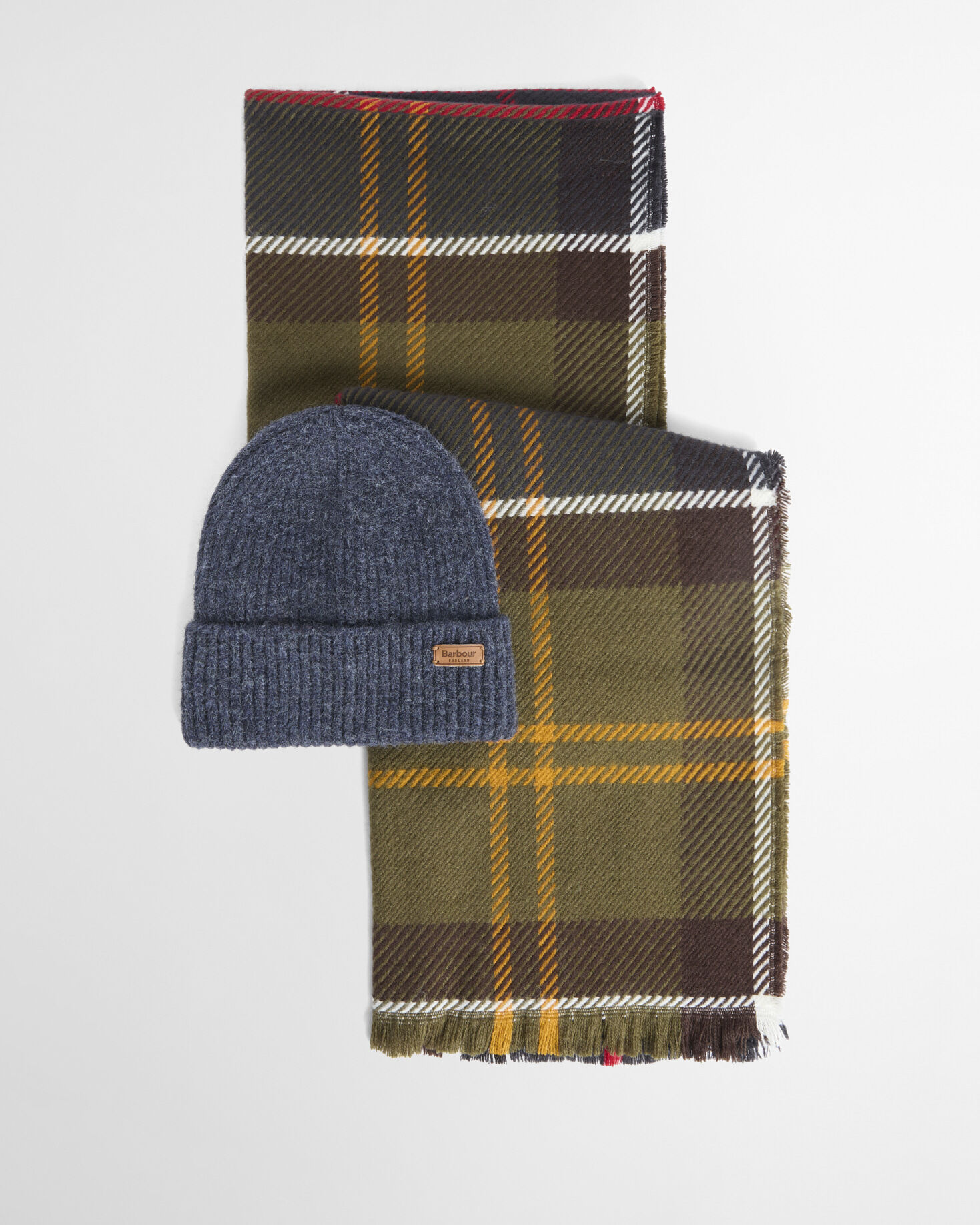 Barbour Pendle Beanie & Blair Scarf Gift Set Κασκολ Τάρταν