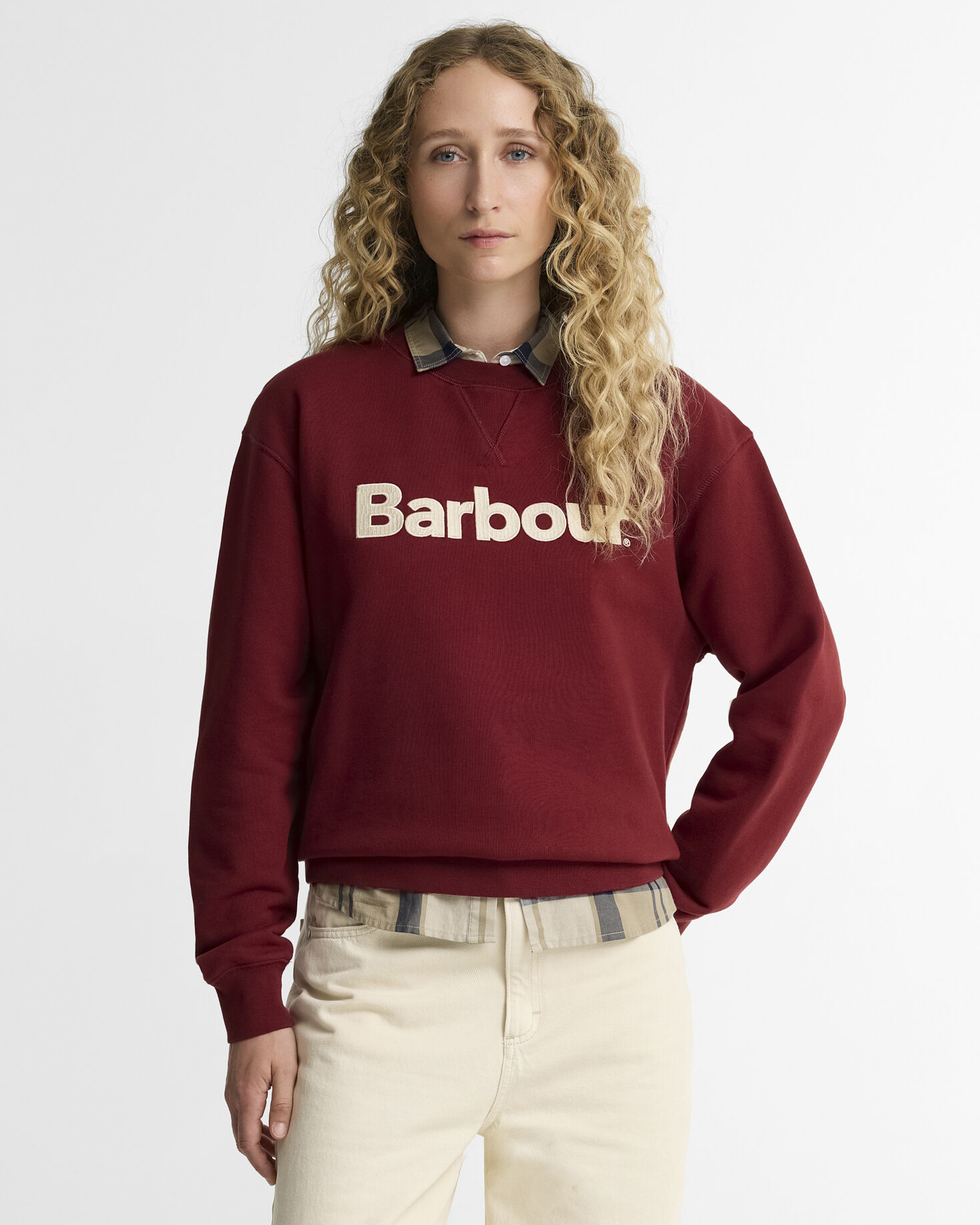 Barbour Hartland Crew Sweatshirt Φουτερ Κόκκινο