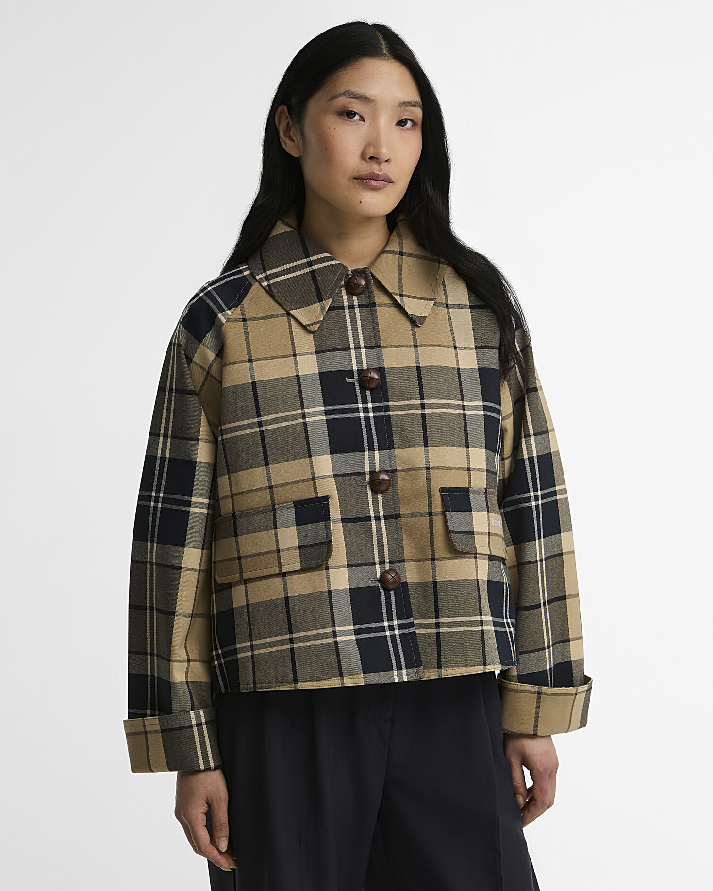 Barbour Delilah Checked Showerproof Jacket Μπουφαν Μπεζ