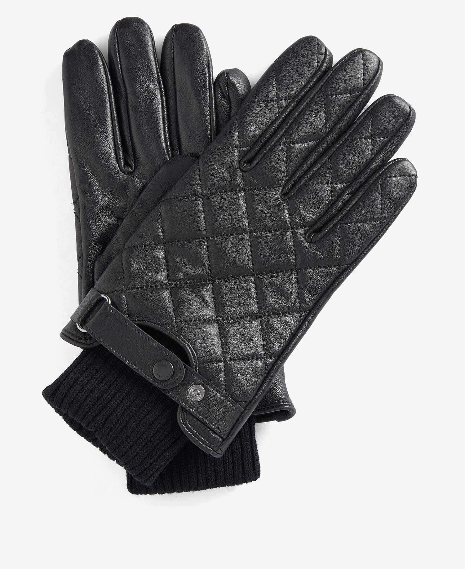Barbour Quilted Leather Gloves Γαντια Μαύρο