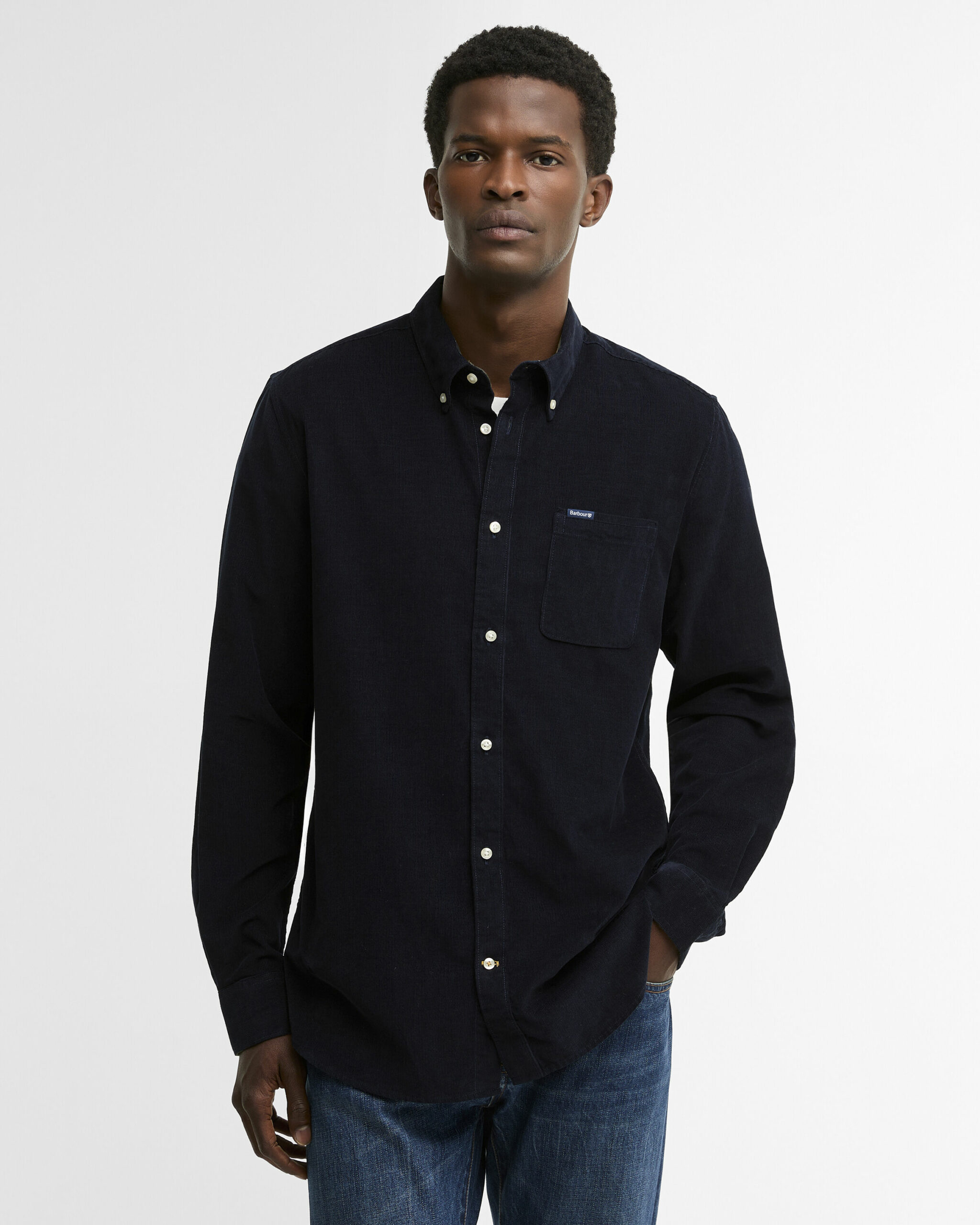 Barbour Ramsey Tailored Checked Shirt Πουκαμισο Μ/μ Σκούρο Μπλε