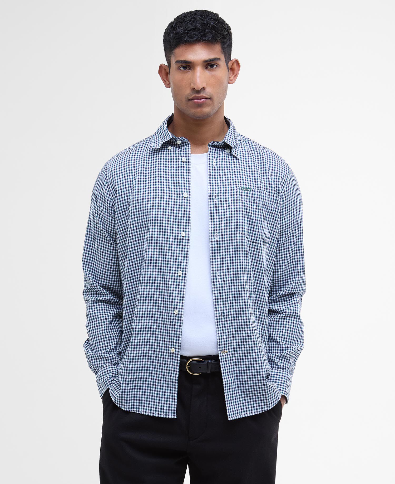 Barbour Padshaw Tailored Gingham Shirt Πουκαμισο Μ/μ Πράσινο