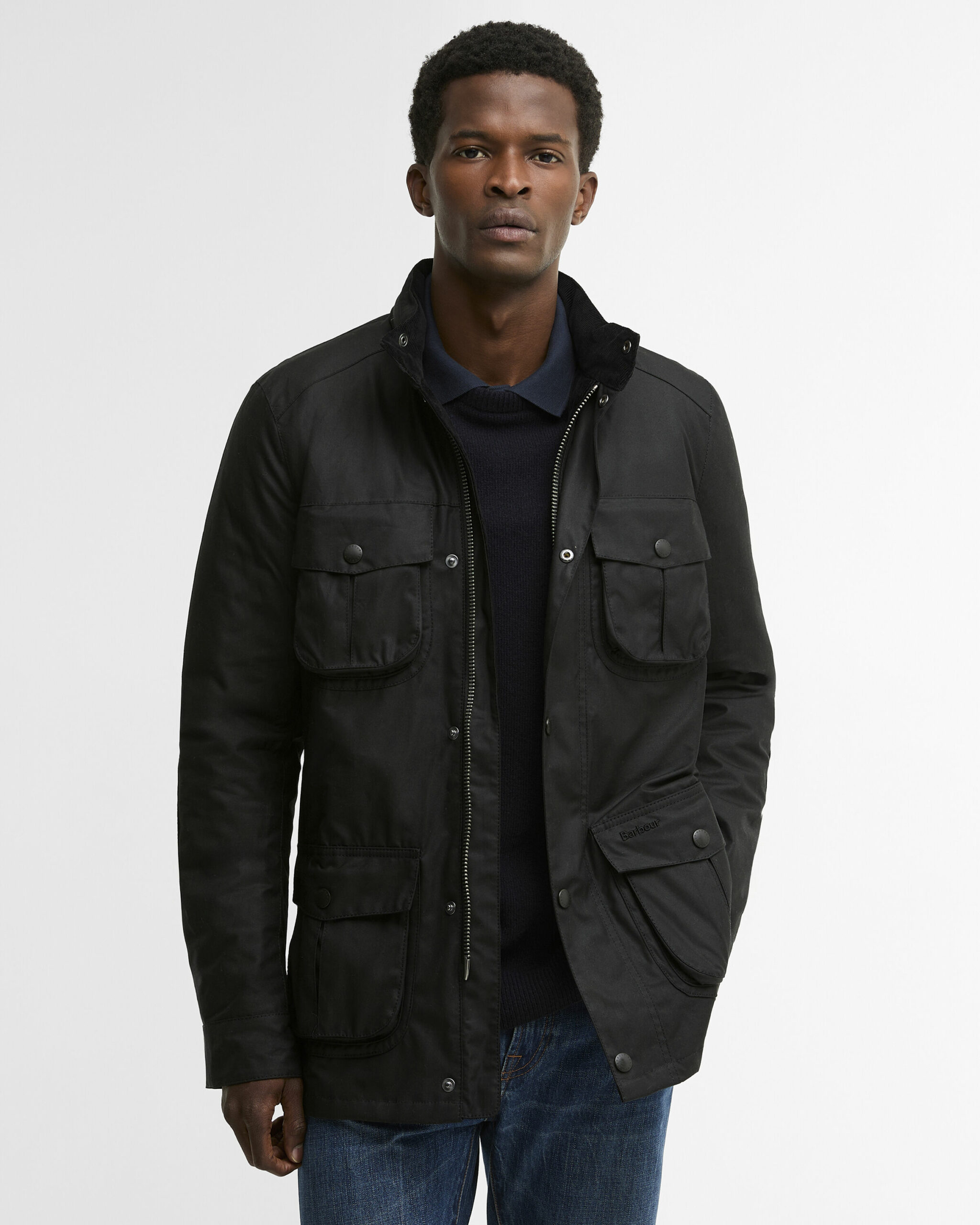 Barbour Corbridge Wax Jacket Μπουφαν Μαύρο