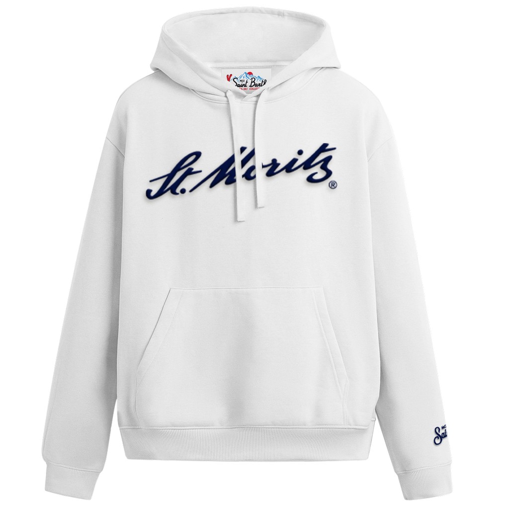 TRIBECA-MAN HOODED FLEECE SWEATSHIRT-ST MORITZ TERRY 10 EMB